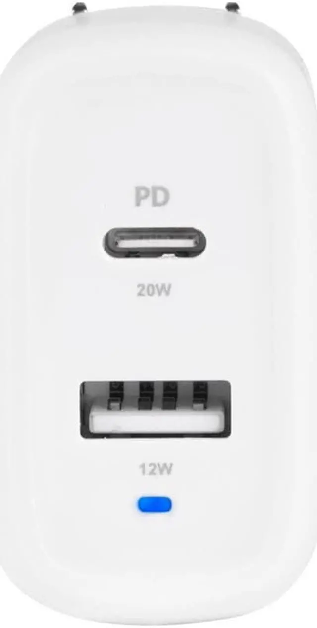Alt view image 5 of 6 - Monoprice 32W 2-Port GaN Charger, Fast Charge, Foldable, Power Delivery for iPad, iPhone, Samsung Galaxy, White
