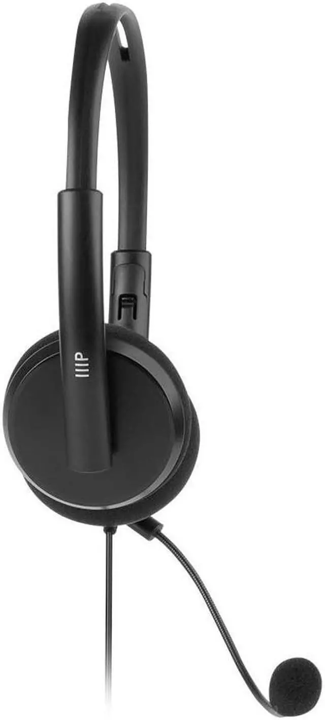 Alt view image 4 of 6 - Monoprice WFH 3.5mm + USB Wired Back to Basics Web Meeting Headset, Lightweight, with Adjustable Mic and USB Inline Controller, for Virtual Meetings - Workstream Collection