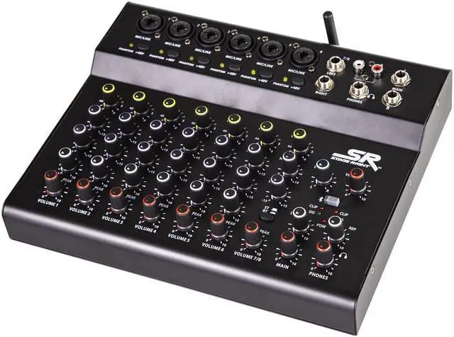 Alt view image 2 of 4 - Monoprice ix8B 8-Channel Live Sound and Recording Mixer with Bluetooth, USB, and Effects - Stage Right Series