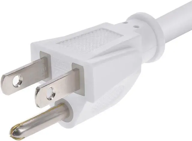 Alt view image 3 of 12 - Monoprice Power Cord - 6 Feet - White | NEMA 5-15P to IEC 60320 C13, 18AWG, 10A, 125V, 3-Prong, for PC, AC Adapter, Laptop, Monitor, Projector
