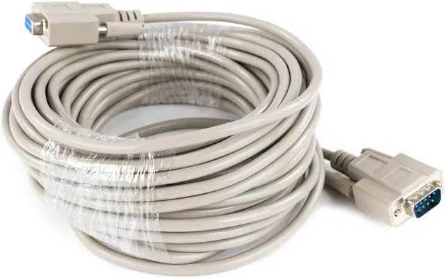 Alt view image 5 of 9 - Monoprice 50ft Molded DB9 Male/Female Serial Cable