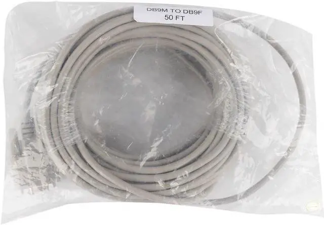 Alt view image 6 of 9 - Monoprice 50ft Molded DB9 Male/Female Serial Cable