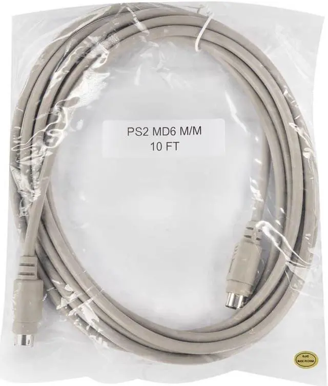 Alt view image 6 of 6 - Monoprice 10Ft Ps/2 Mdin-6 Male To Male Cable