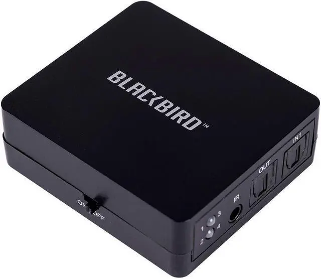 Main image of Monoprice Blackbird Toslink S/PDIF 4x1 Switch with IR Remote Control, USB Powered, 4 Input 1 Output, Such as Television, Amplifier