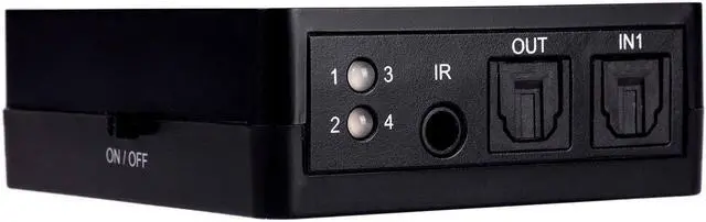 Alt view image 2 of 4 - Monoprice Blackbird Toslink S/PDIF 4x1 Switch with IR Remote Control, USB Powered, 4 Input 1 Output, Such as Television, Amplifier