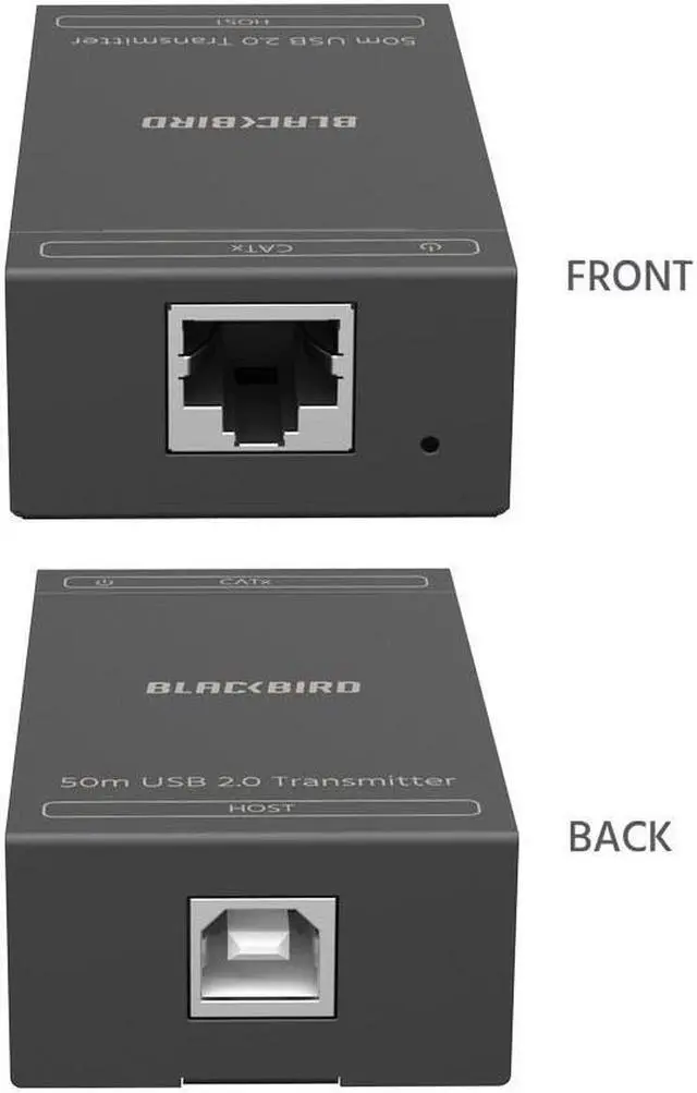 Alt view image 6 of 12 - Monoprice Blackbird 4-Port USB 2.0 Extender Over Cat5e/6 - 50 Meters (164 Feet) Plug and Play, No Driver, For Windows, MacOS, Android, Linux