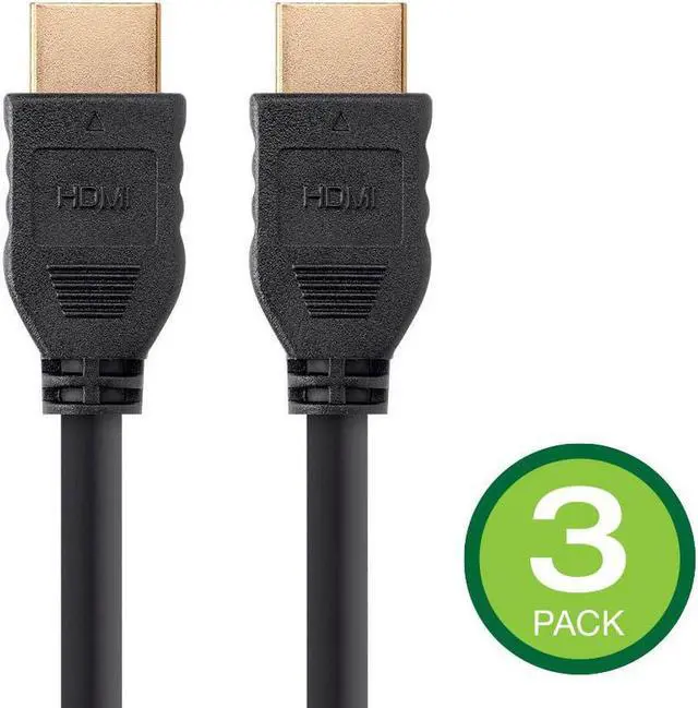 Main image of Monoprice HDMI Cable - 3 Feet - Black (3 Pack) No Logo, High Speed, 4K@60Hz, HDR, 18Gbps, YCbCr 4:4:4, 32AWG, CL2, Compatible with UHD TV and More - Commercial Series