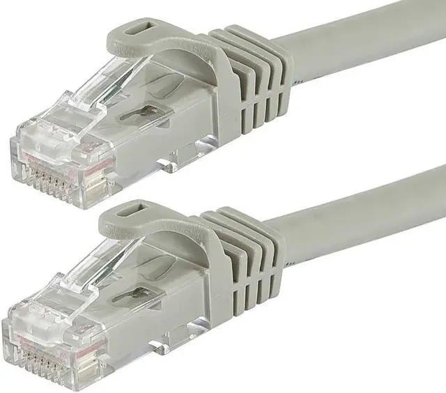 Main image of Monoprice Cat6 Ethernet Patch Cable - 1 Feet - Gray | Network Internet Cord - Snagless RJ45, Stranded, 550Mhz, UTP, Pure Bare Copper Wire, 24AWG - Flexboot Series