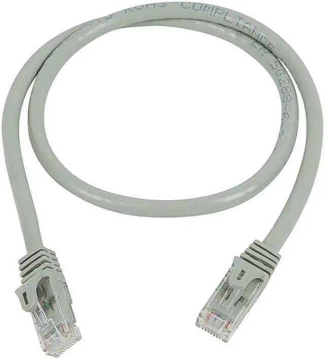 Alt view image 2 of 7 - Monoprice Cat6 Ethernet Patch Cable - 1 Feet - Gray | Network Internet Cord - Snagless RJ45, Stranded, 550Mhz, UTP, Pure Bare Copper Wire, 24AWG - Flexboot Series