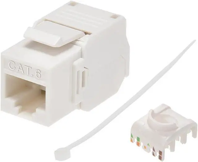 Alt view image 5 of 5 - Monoprice Cat6 RJ45 Toolless 180-Degree Keystone Jack for 22-24AWG Solid Wire, White