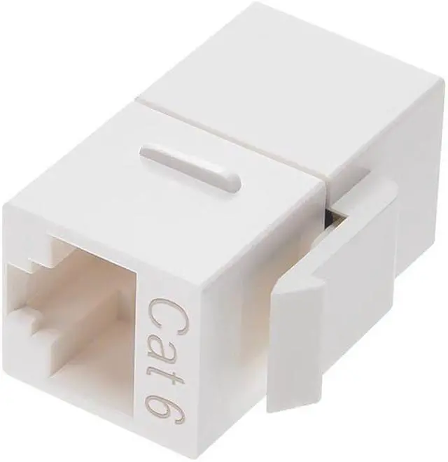 Alt view image 6 of 8 - Monoprice 8P8C RJ45 Cat6 Inline Coupler Type Keystone Jack - White, Fits All Standard Keystone Wall Plates And Panels
