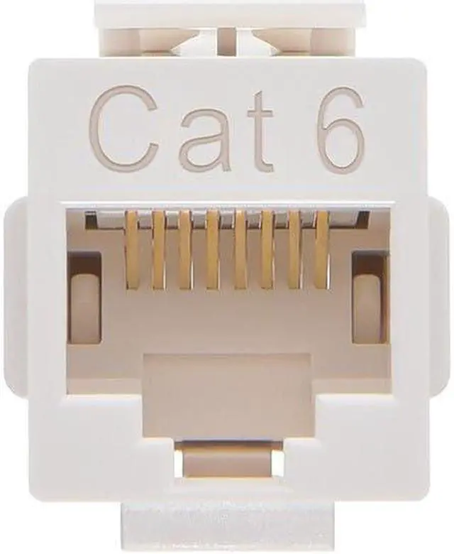 Alt view image 5 of 8 - Monoprice 8P8C RJ45 Cat6 Inline Coupler Type Keystone Jack - White, Fits All Standard Keystone Wall Plates And Panels