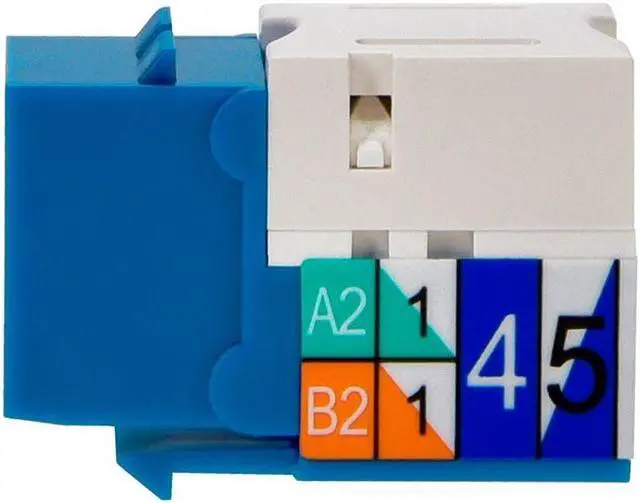 Alt view image 13 of 15 - Monoprice Cat5e Punch Down Keystone Jack for 22-24AWG Solid Wire, Blue