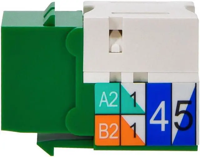 Alt view image 6 of 7 - Monoprice Cat6 Punch Down Keystone Jack for 22-24AWG Solid Wire, Green