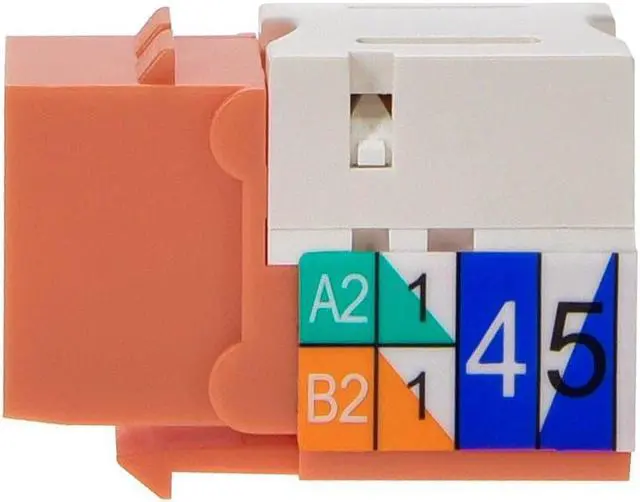 Alt view image 6 of 7 - Monoprice Cat6 Punch Down Keystone Jack for 22-24AWG Solid Wire, Orange