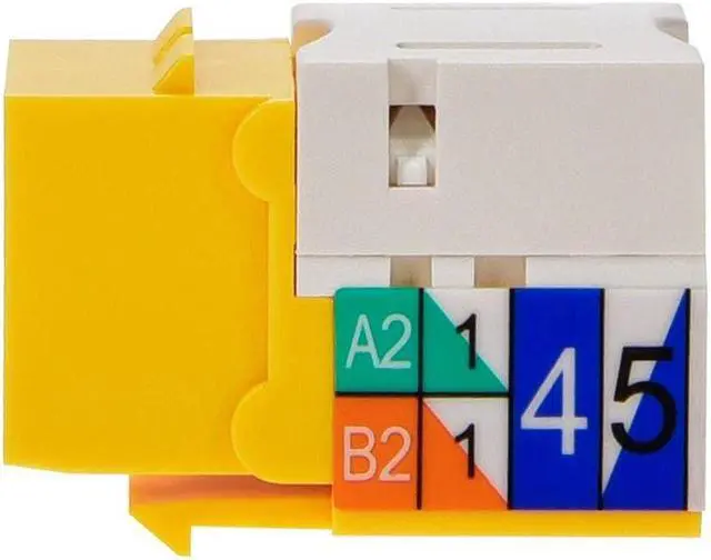 Alt view image 5 of 6 - Monoprice Cat6 Punch Down Keystone Jack for 22-24AWG Solid Wire, Yellow
