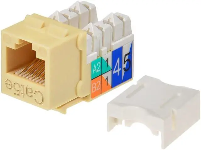 Alt view image 7 of 7 - Monoprice Cat5e Punch Down Keystone Jack for 22-24AWG Solid Wire, Beige