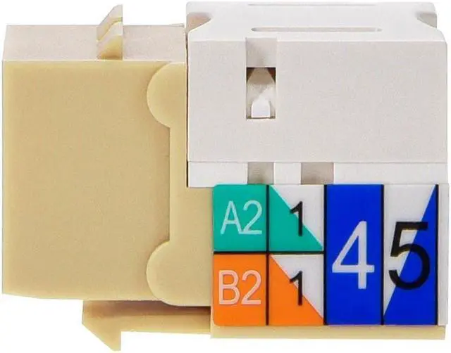 Alt view image 6 of 7 - Monoprice Cat6 Punch Down Keystone Jack for 22-24AWG Solid Wire, Beige