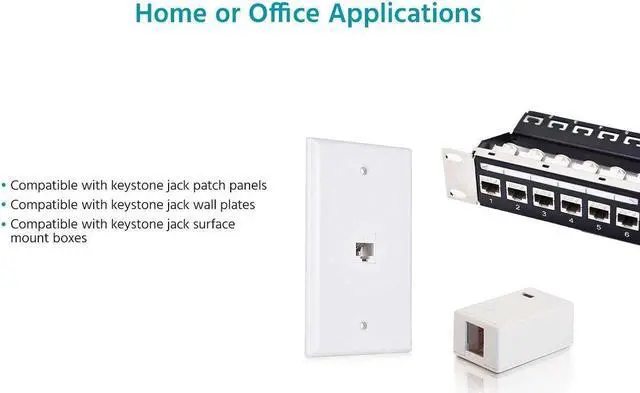 Alt view image 8 of 8 - Monoprice Inc. Cat5e Punch Down Keystone Jack - White