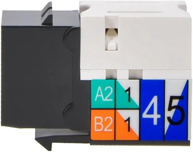 Alt view image 5 of 10 - Monoprice Cat5E Punch Down Keystone Jack - Black | 110 type IDC, 90 Degree Connection