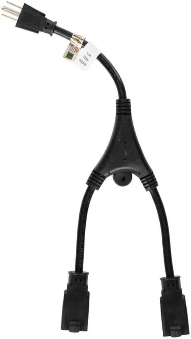Alt view image 5 of 7 - Monoprice 14inch 16AWG Power Cord Splitter Cable, 10A (NEMA 5-15P to 2x NEMA 5-15R)