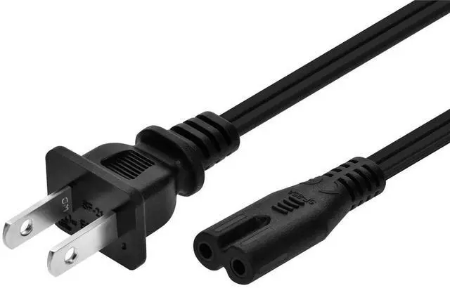 Main image of Monoprice 6ft 18AWG AC Power Cord Cable w/o Polarized, 10A (NEMA 1-15P to IEC-320-C7)