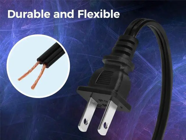 Alt view image 10 of 11 - Monoprice 6ft 18AWG AC Power Cord Cable w/o Polarized, 10A (NEMA 1-15P to IEC-320-C7)