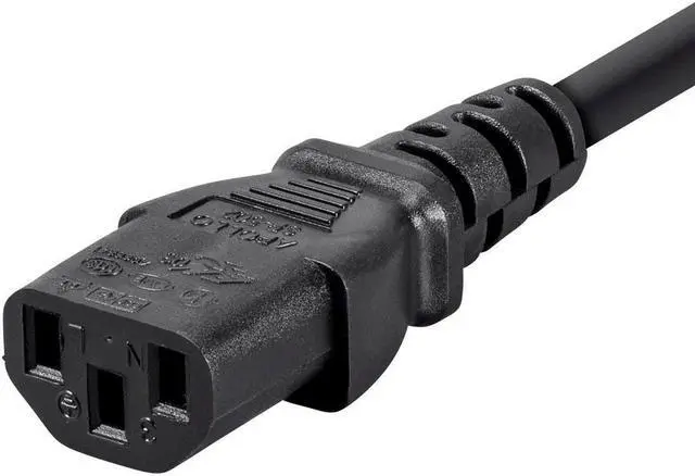 Alt view image 3 of 6 - Monoprice Extension Cord - 25 Feet - Black, IEC 60320 C14 to IEC 60320 C13, 18AWG, 10A, 3-Prong, SVT, For Powering Computers, Monitors, Peripherals