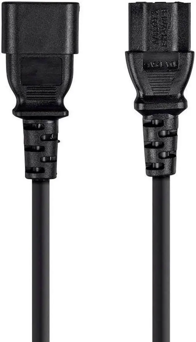 Alt view image 2 of 6 - Monoprice Extension Cord - 25 Feet - Black, IEC 60320 C14 to IEC 60320 C13, 18AWG, 10A, 3-Prong, SVT, For Powering Computers, Monitors, Peripherals