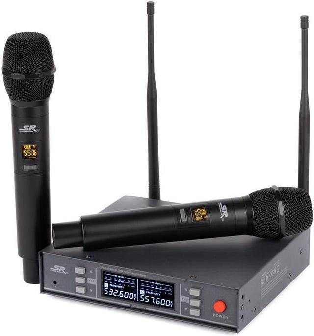 Monoprice 200 Channel UHF Dual Handheld Wireless Microphones