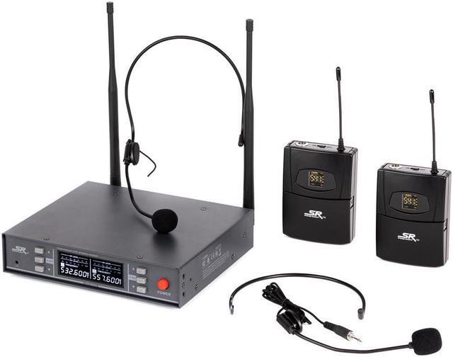 Main image of Monoprice 200-Channel UHF Dual Headset Wireless Microphones System, For Church Services, Business Meetings, or Karaoke Singing - Stage Right Series