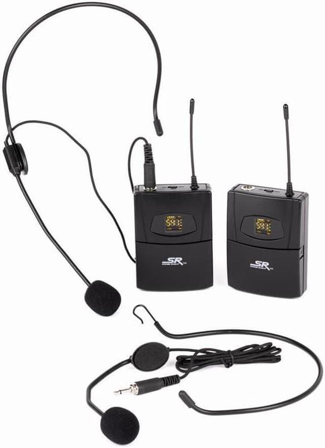 Alt view image 4 of 14 - Monoprice 200-Channel UHF Dual Headset Wireless Microphones System, For Church Services, Business Meetings, or Karaoke Singing - Stage Right Series