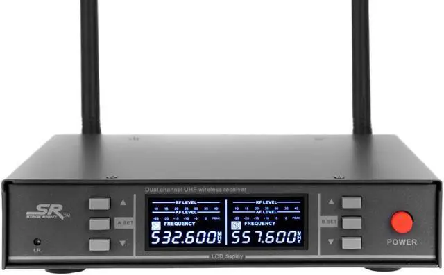 Alt view image 2 of 12 - Monoprice 200-Channel UHF Dual Lavalier Wireless Microphones System, For Church Services, Business Meetings, or Karaoke Singing - Stage Right Series