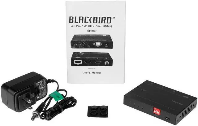 Alt view image 6 of 12 - Monoprice Blackbird 4K Pro 1x2 Ultra Slim HDMI Splitter -Black | 4K @ 60Hz, HDCP 2.2 Compliant, HDR, And EDI Detection
