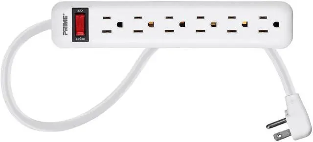 Main image of Monoprice 6 Outlet Power Strip with 3ft Cord, White