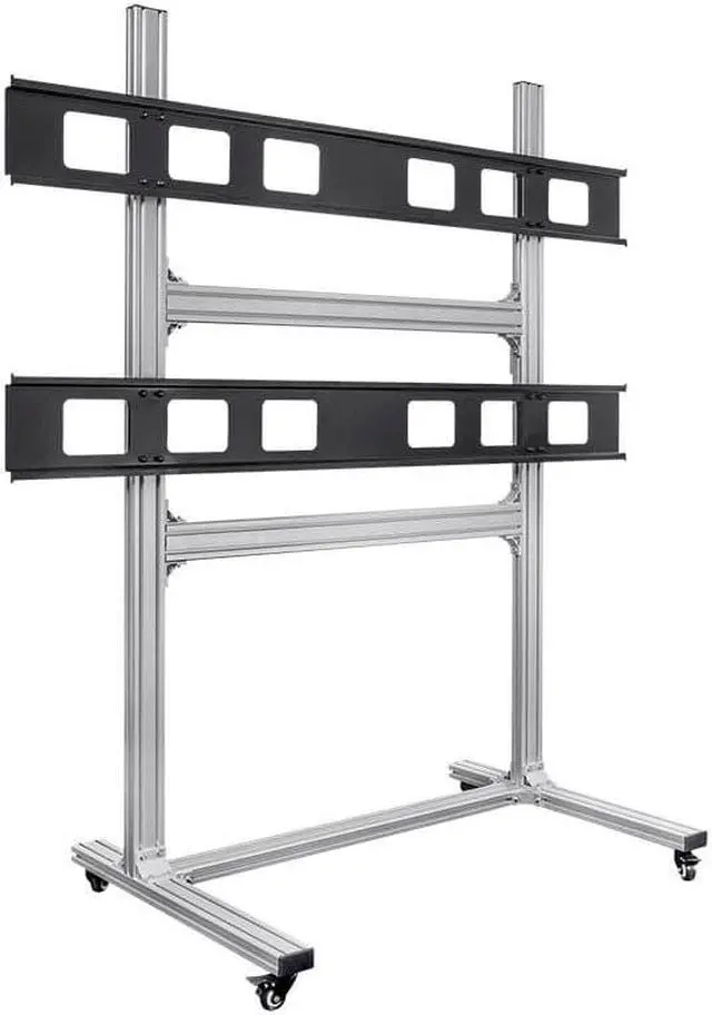 Alt view image 14 of 20 - Monoprice Commercial Series 2x2 Video Wall Mount Bracket System Rolling Display Cart with Micro Adjustment Arms For LED
