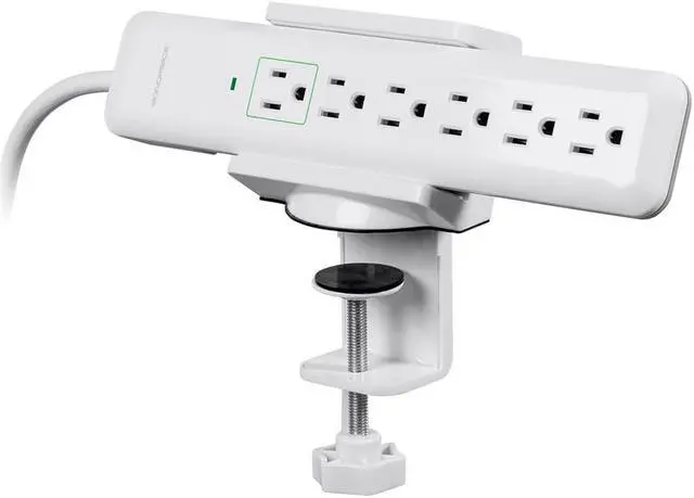 Alt view image 4 of 6 - Monoprice Desk Clamp Holder - White For Surge Protectors, Power Strips, USB Hubs - Workstream Collection