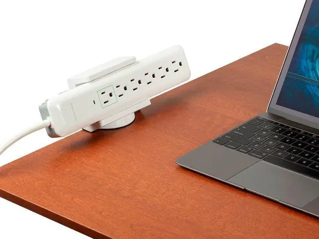 Alt view image 6 of 6 - Monoprice Desk Clamp Holder - White For Surge Protectors, Power Strips, USB Hubs - Workstream Collection