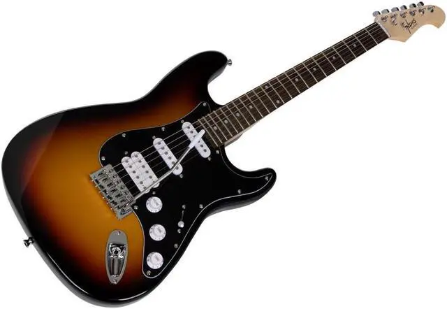 Alt view image 3 of 6 - Monoprice Cali Classic HSS Electric Guitar with Gig Bag - Sunburst Body, Black Pickguard, Rosewood Fingerboard - Indio Series