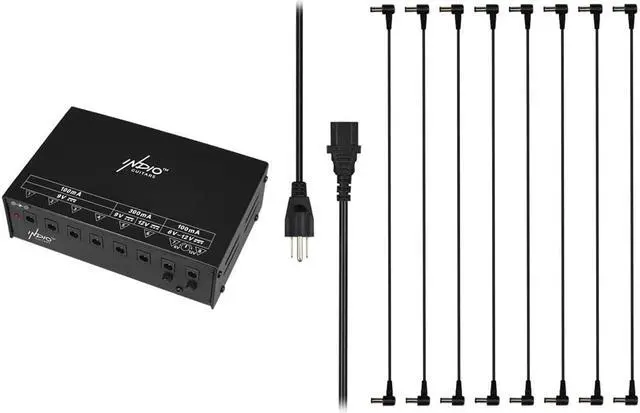 Alt view image 6 of 6 - Monoprice Power Block Fully Isolated 8output Guitar Pedal Power Supply for Up to 8 Guitar and Bass Effects Pedals 6V/ 9V/12V- Indio Series