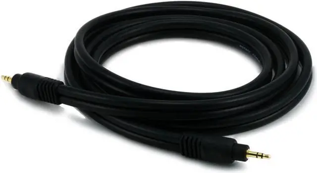 Main image of Monoprice Audio Cable - 6 Feet - Black | Premium 3.5mm Stereo Male to 3.5mm Stereo Male 22AWG, Gold Plated