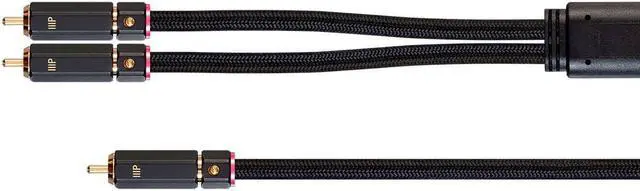 Alt view image 2 of 6 - Monoprice Audio Cable - 6 Feet - Black | RCA to 2 RCA Pigtail Cable, Male to Male, Gold Plated Connectors, Double Shielded With Copper Braiding - Onix Series