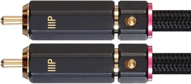 Alt view image 4 of 4 - Monoprice Male RCA Two Channel Stereo Audio Cable - 6 Feet - Black, Gold Plated Connectors, Double Shielded With Copper Braiding - Onix Series