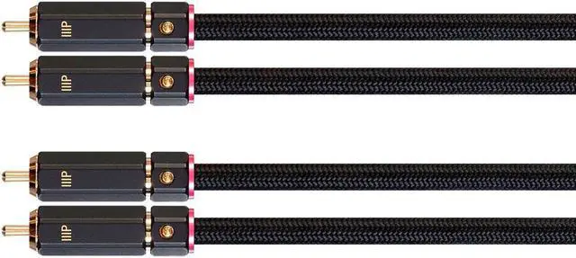 Alt view image 2 of 4 - Monoprice Male RCA Two Channel Stereo Audio Cable - 25 Feet - Black, Gold Plated Connectors, Double Shielded With Copper Braiding - Onix Series