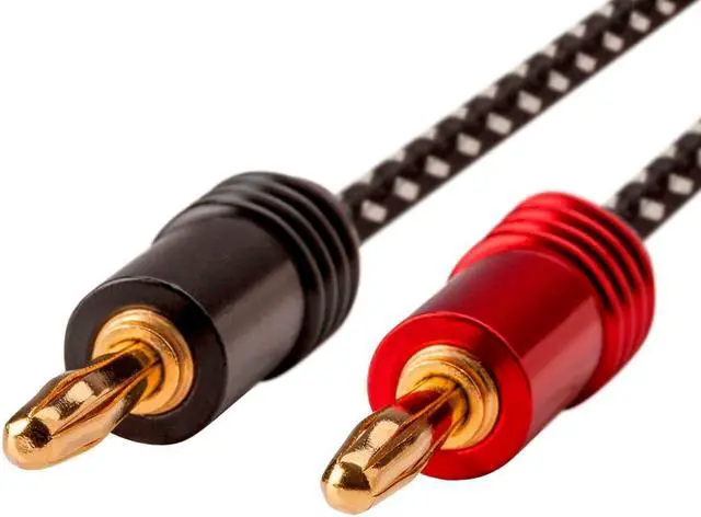 Alt view image 2 of 5 - Monoprice Speaker Wire, Braided with Banana Plugs, 2-Conductor, 14AWG, 20ft