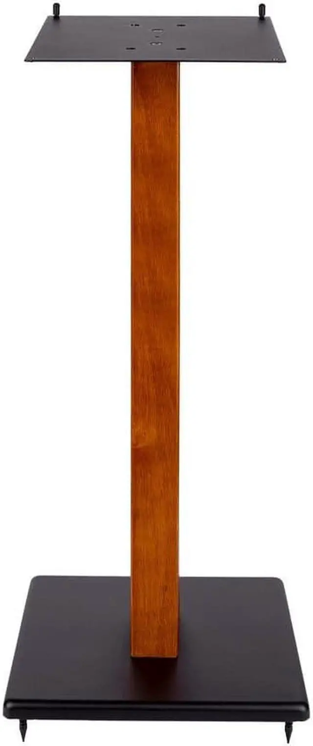 Alt view image 2 of 7 - Monoprice Monolith 32in Cherry Wood Speaker Stand with Adjustable Top Plate, Cherry (Each) Hold Speakers Weighing Up To 75 Pounds, Perfect For Center or Bookshelf Speakers