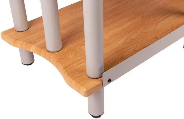 Alt view image 5 of 5 - Monoprice Monolith Double-Wide XL 3-Tier AV Stand - Maple | 300 lbs Weight Capacity Per Shelf, Organize and Display Your AV Components, Home Theater or Entertainment System