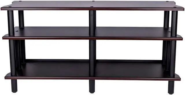 Alt view image 2 of 5 - Monolith Double-Wide XL 3-Tier AV Stand - Espresso | 300 lbs Weight Capacity Per Shelf, Organize and Display Your AV Components, Home Theater or Entertainment System