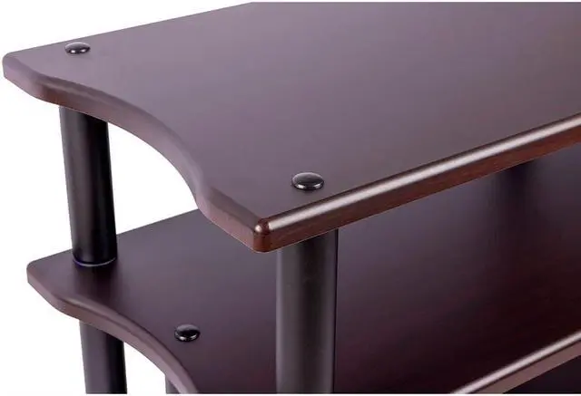 Alt view image 4 of 5 - Monolith Double-Wide XL 3-Tier AV Stand - Espresso | 300 lbs Weight Capacity Per Shelf, Organize and Display Your AV Components, Home Theater or Entertainment System