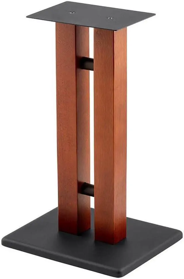 Main image of Monoprice Monolith 18in Speaker Stands, Cherry (Each) Hold Speakers Weighing Up To 50 Pounds, Adjustable Floor Spikes, Perfect For Center or Bookshelf Speakers